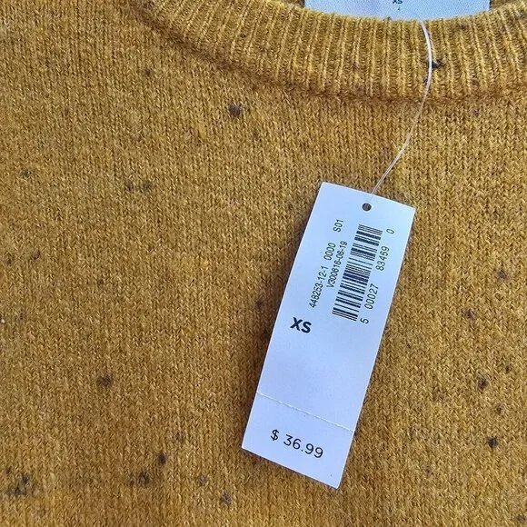 NWT Old Navy Womens Cozy Gold Speckled Knit Sweater Size XS - Picture 4 of 11
